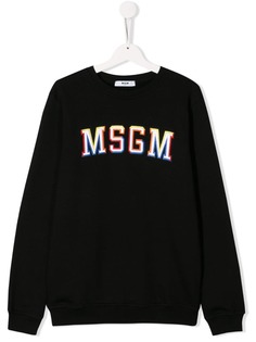 Msgm Kids свитер с вышитым логотипом