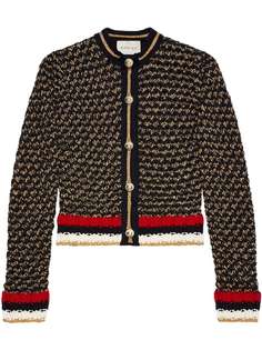 Gucci кардиган с люрексом с полоской Web