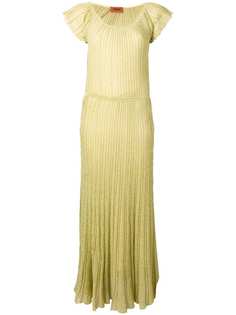 Missoni плиссированное платье миди с короткими рукавами
