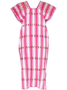 Pippa Holt платье-кафтан в полоску с вышивкой