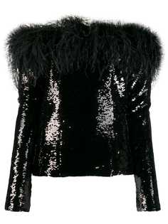 16Arlington топ с открытыми плечами и пайетками