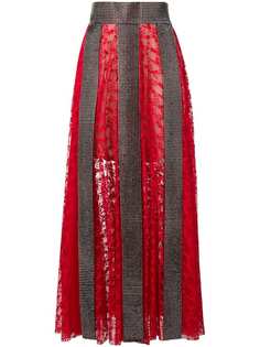 Christopher Kane кружевная юбка макси с кристаллами