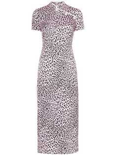 Alessandra Rich платье-ципао облегающего кроя с анималистичным принтом