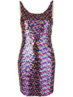Moschino платье мини с разноцветными пайетками