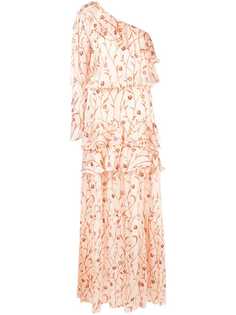 Johanna Ortiz платье на одно плечо с оборками