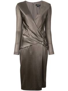 Cushnie платье миди с V-образным вырезом