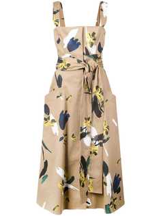 Oscar de la Renta платье миди с цветочным принтом