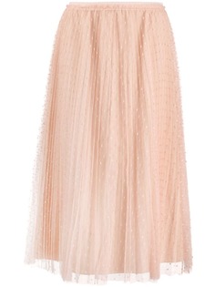 Red Valentino сетчатая юбка миди в горох