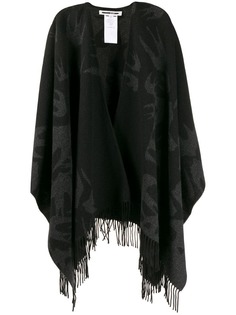 McQ Alexander McQueen накидка с вышивкой и бахромой