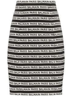 Balmain полосатая юбка мини на молнии