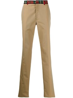 Alexander McQueen брюки чинос с поясом в клетку тартан