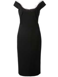 Cushnie платье миди с кружевной отделкой