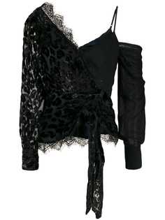 Self-Portrait топ асимметричного кроя с запахом