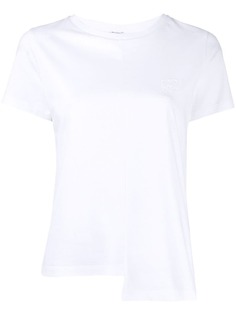 Loewe футболка с вышитым логотипом и асимметричным краем