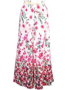 Marchesa Notte расклешенные брюки с цветочным принтом
