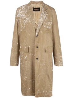 Uma Wang однобортное пальто с принтом
