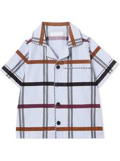 Burberry Kids рубашка в клетку с короткими рукавами