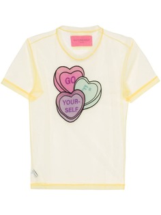 Viktor & Rolf футболка из тюля с вышивкой Lovehearts