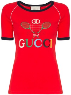 Gucci футболка Tennis Racket с логотипом