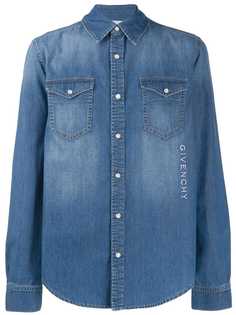 Givenchy джинсовая рубашка с вышитым логотипом