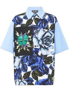 Prada поплиновая блузка с принтом