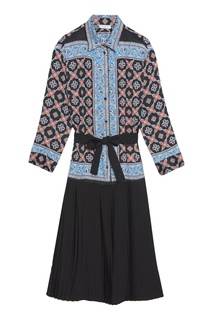 Платье из двух видов ткани Sandro