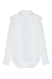 Белая блузка с кружевом Maje