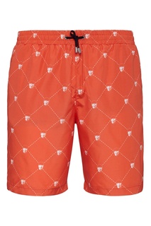 Оранжевые пляжные шорты с узором Philipp Plein