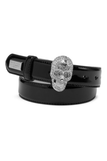 Лакированный ремень с черепом Philipp Plein