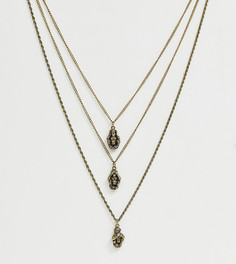 Золотистое ожерелье в несколько рядов с подвеской Reclaimed Vintage inspired эксклюзивно для ASOS - Золотой
