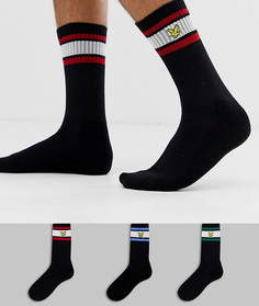 Набор из 3 пар черных носков с логотипом Lyle & Scott - Черный
