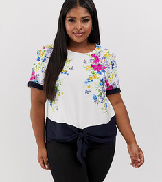 Топ с цветочным принтом и завязкой Oasis Curve - Мульти