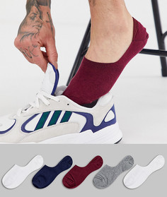Набор из 5 пар невидимых носков базовых цветов ASOS DESIGN - Мульти