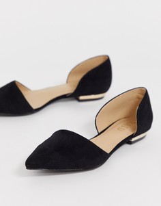 Черные замшевые туфли на плоской подошве RAID - Черный