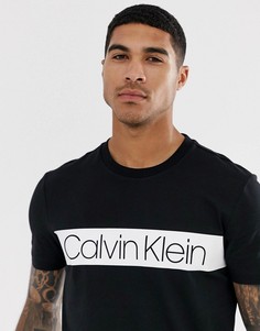 Черная футболка в полоску с логотипом Calvin Klein эксклюзивно для ASOS - Черный