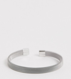 Металлический серебристый браслет-манжета с плетеным дизайном DesignB - Серебряный