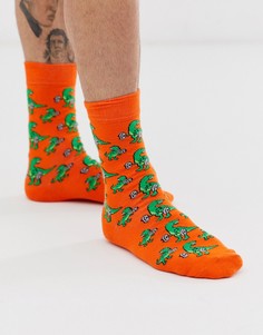 Носки с динозаврами Moss London - Оранжевый
