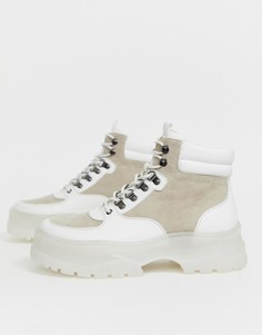Белые ботинки на толстой подошве со шнуровкой ASOS DESIGN - Белый