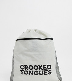 Белая сумка на шнурке с логотипом Crooked Tongues - Белый