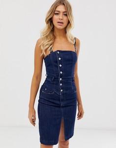 Джинсовое платье с логотипом на бретелях Miss Sixty - Синий