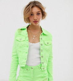 Неоново-зеленая джинсовая куртка Parisian Petite - Зеленый