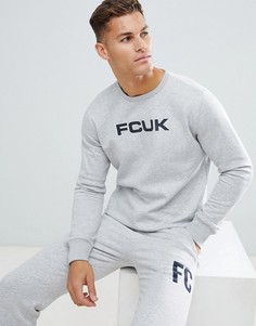 Джемпер с круглым вырезом и логотипом French Connection FCUK - Серый