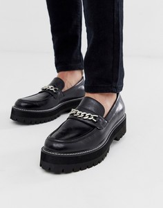 Черные лоферы на массивной подошве с цепочками ASOS DESIGN - Черный