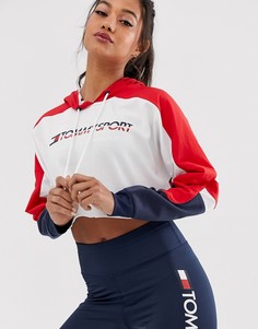 Худи красного цвета укороченного кроя с логотипом Tommy Hilfiger Sport - Красный