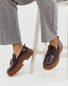 Бордовые лоферы из искусственной кожи ASOS DESIGN - Красный