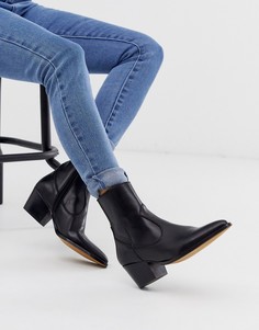 Черные кожаные ботинки в стиле вестерн Depp - Черный