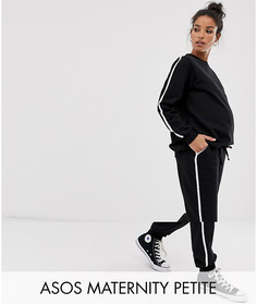 Спортивный костюм со свитшотом и джоггерами с посадкой под животом ASOS DESIGN Maternity Petite - Черный