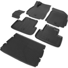 Комплект ковриков салона и багажника Rival для Chevrolet Orlando компактвэн (5 мест) (2011-2015), полиуретан, K11005003-1