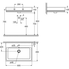 Раковина Grohe Cube Ceramic 60 альпин-белый (3947300H)