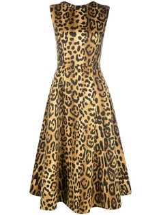 Adam Lippes платье с леопардовым принтом